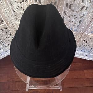 Vintage Unisex Italian Fedora Hat Black Wool/Cashmere M Seifter Associates Inc
